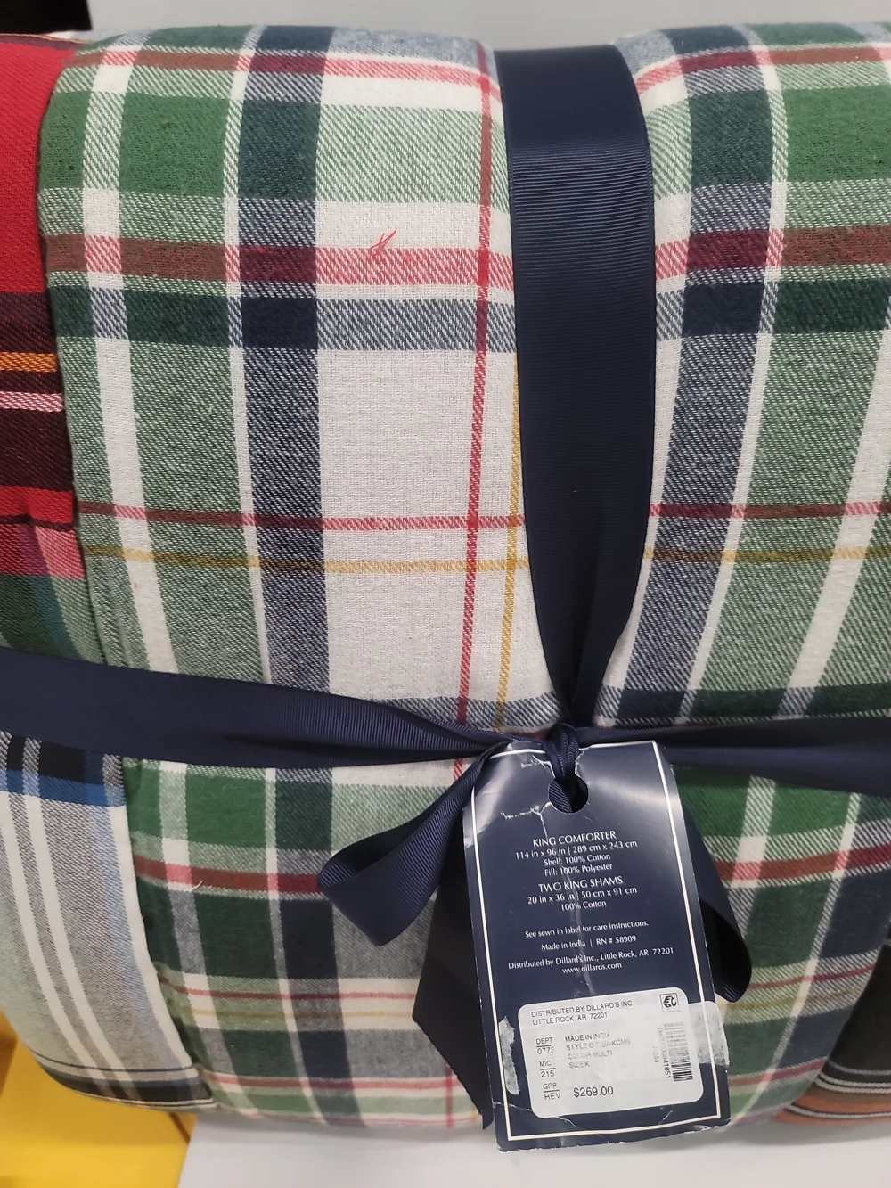 Daniel Cremieux Plaid King Comforter Mini Set - Red, Green, Blue, White
